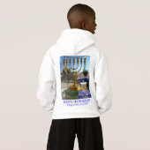 sweat - shirt à capuche enfants. Heureux Hanoukka (Dos entier)