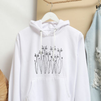 Sweat - shirt à capuche féminine (Chats à main bla