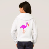 Sweat - shirt à capuche Flamant rose rose (Dos entier)