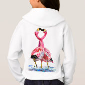 Sweat - shirt à capuche Flamant rose rose Couple (Dos)