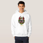 Sweat - shirt à capuche flamboyant de crâne (Devant entier)
