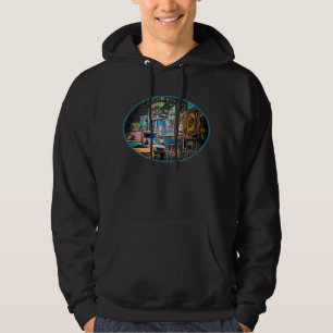Sweat - shirt à capuche foncé de panneaux-récla