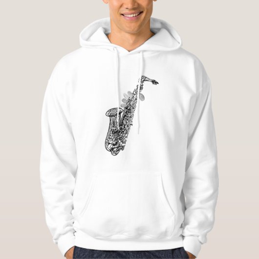 Sweat - shirt à capuche frais de saxophone (Devant)