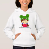 Sweat - shirt à capuche graphique blanc pour fille (Devant)