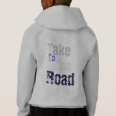 Sweat - shirt à capuche graphique bleu "Prenez la  (Dos)