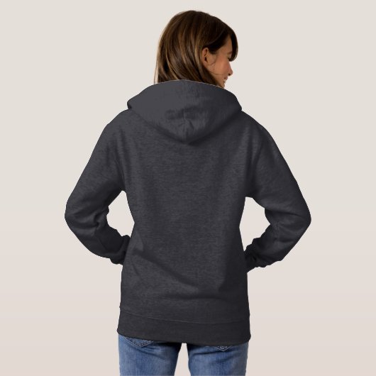 Sweat - shirt à capuche gris foncé pour script fém (Dos entier)