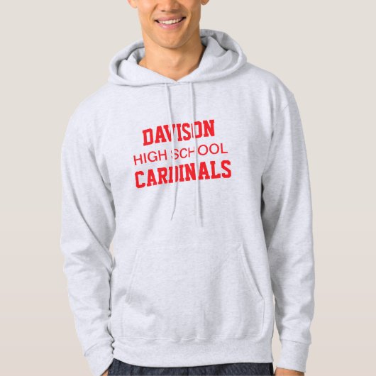 Sweat - shirt à capuche imprimé du lycée Davison (Devant)
