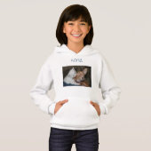 sweat - shirt à capuche kitten/chien avec nom pers (Devant entier)
