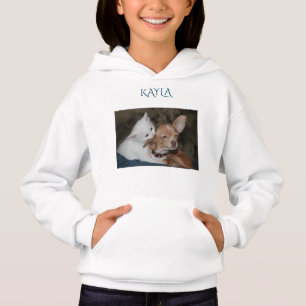 sweat - shirt à capuche kitten/chien avec nom pers