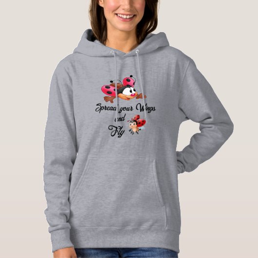 Sweat - shirt à capuche Lady Bug "Étalez vos ailes (Devant)
