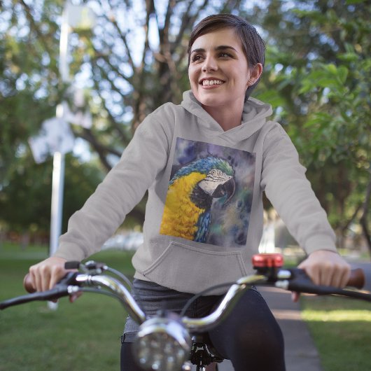 Sweat - shirt à capuche macaw bleu et jaune