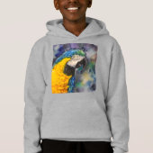 Sweat - shirt à capuche macaw bleu et jaune (Devant)
