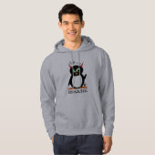 Sweat - shirt à capuche mauvais fou de pingouin (Devant entier)