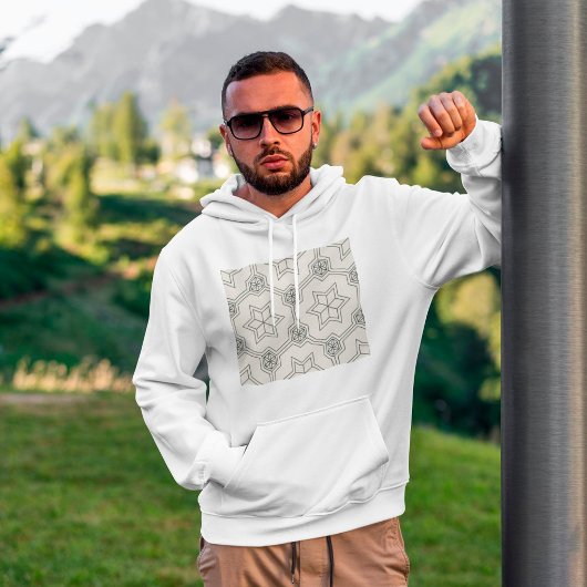 Sweat - shirt à capuche Motif géométrique sans cou