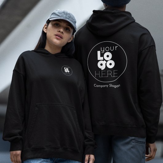 Sweat - shirt à capuche noir avec votre logo d'ent