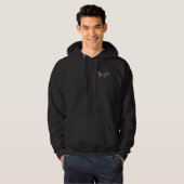 Sweat - shirt à capuche noir avec Wings Design (Devant entier)