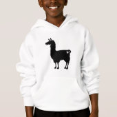 Sweat - shirt à capuche noir de lama (Devant)