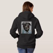 Sweat - shirt à capuche noir photo et texte person (Dos entier)