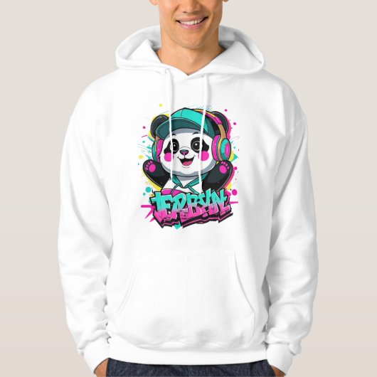Sweat - shirt à capuche Panda Vibes de urbaine (Devant)