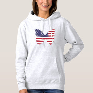 Sweat - shirt à capuche-papillon patriotique fémin