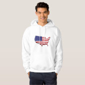 Sweat - shirt à capuche patriotique masculin (Devant entier)