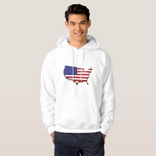 Sweat - shirt à capuche patriotique masculin (Devant entier)