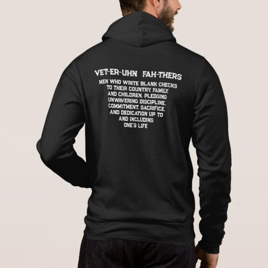 Sweat - shirt à capuche père vétéran - NOIR (Dos)
