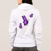 Sweat - shirt à capuche pourpre de papillon (Dos)