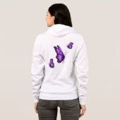 Sweat - shirt à capuche pourpre de papillon (Dos entier)