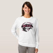 Sweat - shirt à capuche rose de logo de ski de (Devant entier)