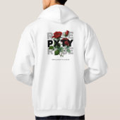 Sweat - shirt à capuche Rose PXTY blanc (Dos)