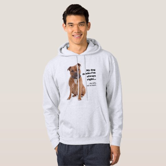 Sweat - shirt à capuche Staffie/Femme (Devant entier)