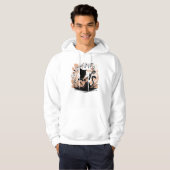 Sweat - shirt à capuche, Sweatshirt - Chat noir (Devant entier)