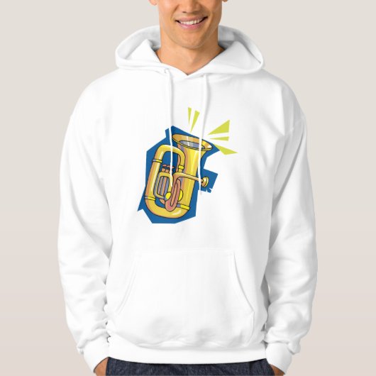 Sweat - shirt à capuche Tuba Instrument Mens (Devant)