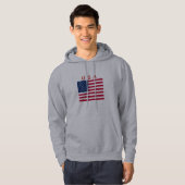 SWEAT - SHIRT À CAPUCHE USA DRAPEAU ROUGE BLANC BL (Devant entier)