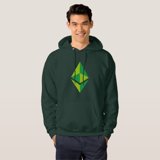 Sweat - shirt à capuche vert du logo | d'Ethereum (Devant entier)