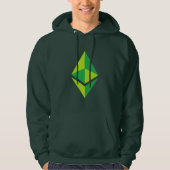 Sweat - shirt à capuche vert du logo | d'Ethereum (Devant)