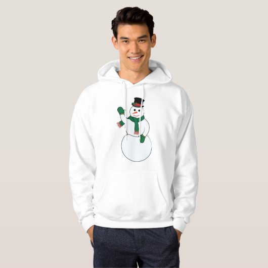 Sweat - shirt à capuche Wave Snowman Mens (Devant entier)