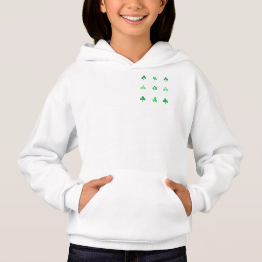 Sweat - shirt à capuche zip de fille avec feuilles (Devant)