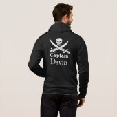 Sweat - shirt à capuche Zip du capitaine de pirate (Dos entier)