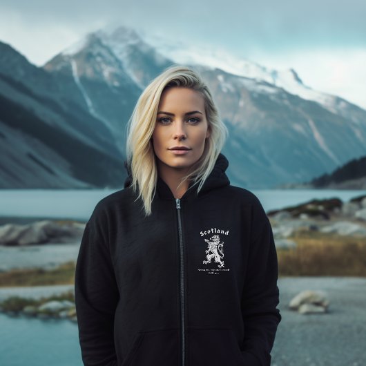 Sweat - shirt à capuche Zip écossais, Lion rampant