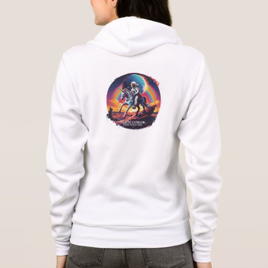 Sweat - shirt à capuche zip féminine de licorne po (Dos)