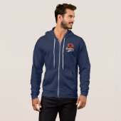 Sweat - shirt à capuche Zip Navy Blue Long Beach (Devant entier)