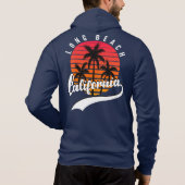 Sweat - shirt à capuche Zip Navy Blue Long Beach (Dos)