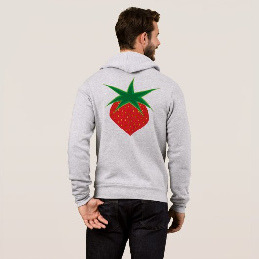 Sweat - shirt à capuche Zip Unisex fraise (Dos entier)
