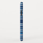 Sweater Blauw Wit Streep Kerstmis Gepersonaliseerd Case-Mate iPhone Case (Achterkant/rechts)