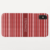 Sweater Rood Wit Streep Kerstmis Gepersonaliseerd Case-Mate iPhone Case (Achterkant (horizontaal))