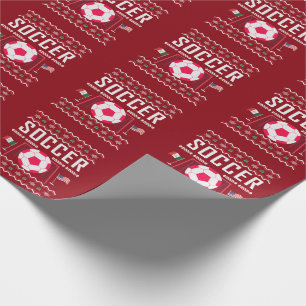 Sweater van Kerstmis van het voetbal de Lelijke Cadeaupapier