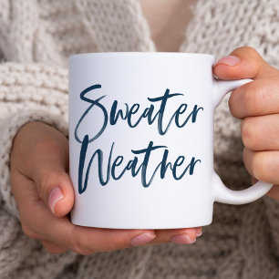 Sweater Weer Navy Script Vakantie Koffiemok