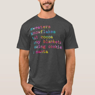 Sweaters Snowflakes Hot Cocoa Cozy Blankets Baking